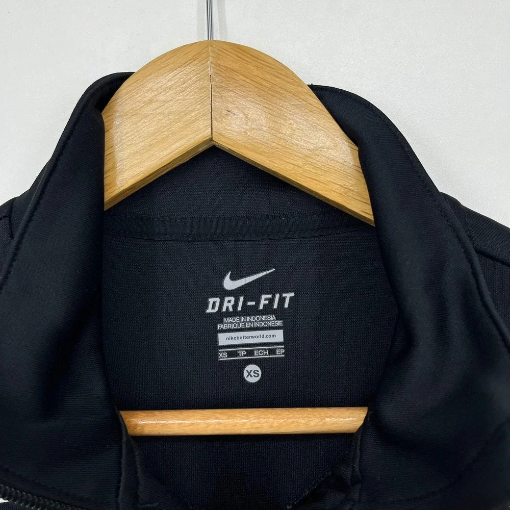 Nike Dri-FIT Track Jacket‎ Womens XS Black White Full Zip Athletic 535663-012
